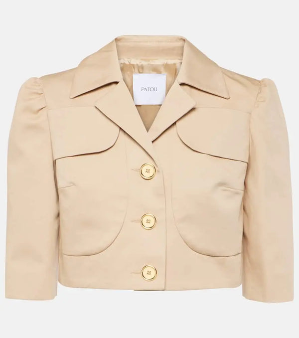 Patou Cropped cotton gabardine jacket | LYBSTORE