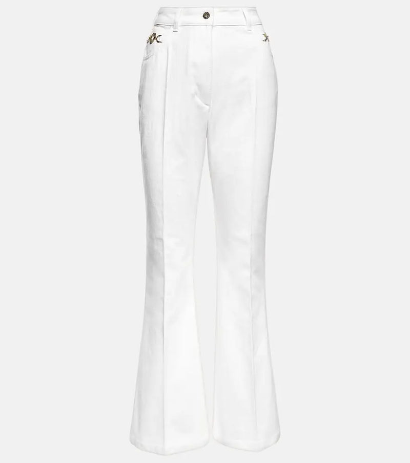 Patou Embellished high-rise flared jeans | LYBSTORE