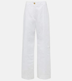 Patou High-rise cotton wide-leg pants