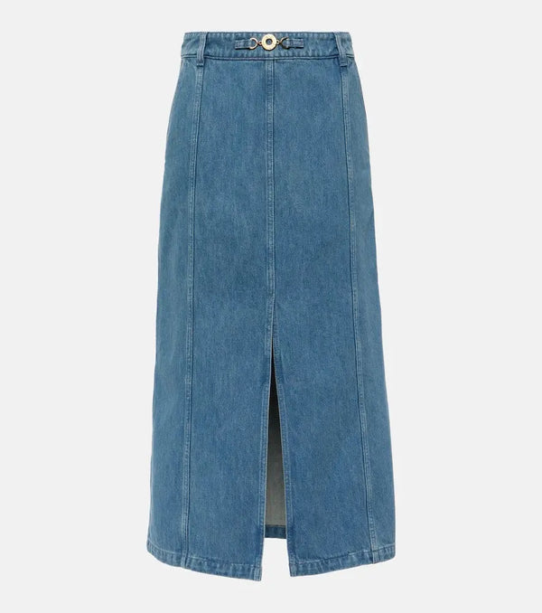 Patou High-rise denim midi skirt | LYBSTORE