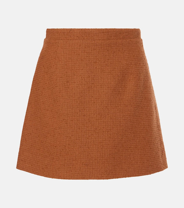 Patou Iconic wool and cotton-blend miniskirt