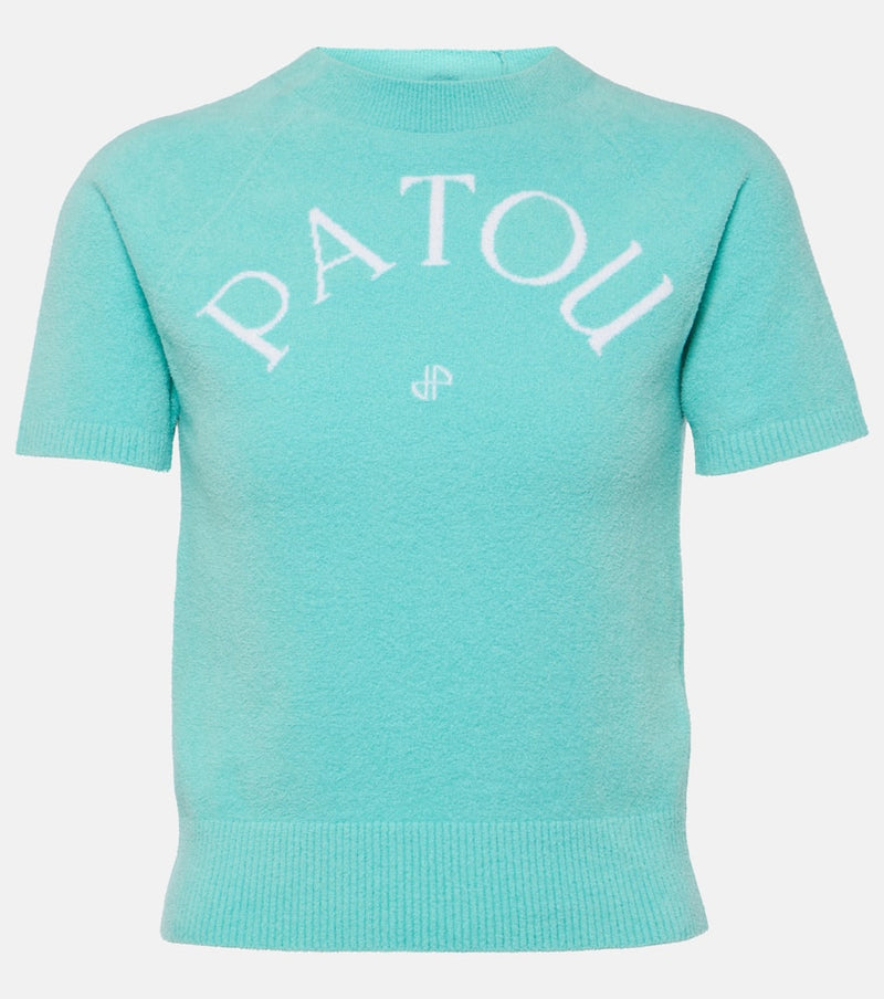 Patou Logo knitted cotton-blend T-shirt