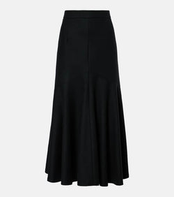 Patou Peplum wool-blend midi skirt