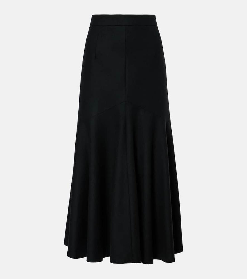 Patou Peplum wool-blend midi skirt