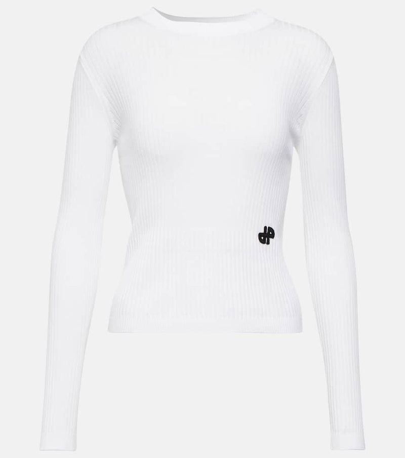 Patou Ribbed-knit cropped cotton sweater