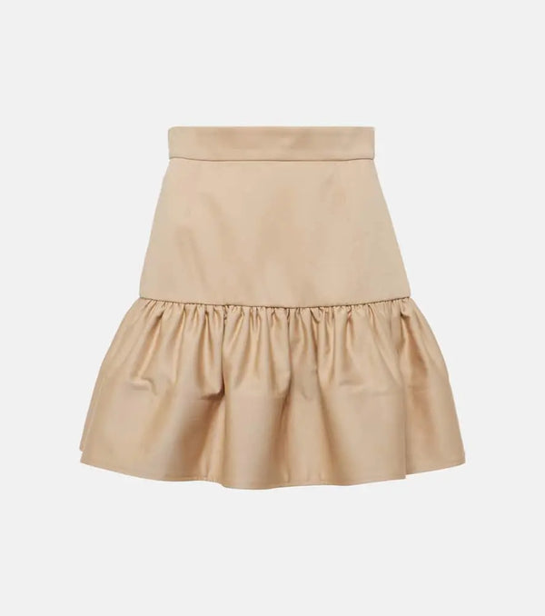 Patou Ruffled cotton gabardine miniskirt | LYBSTORE