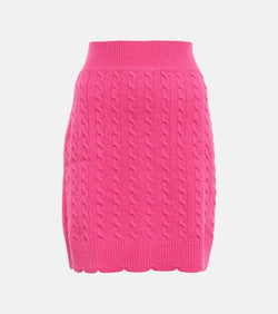 Patou Scalloped cable-knit wool miniskirt | LYBSTORE