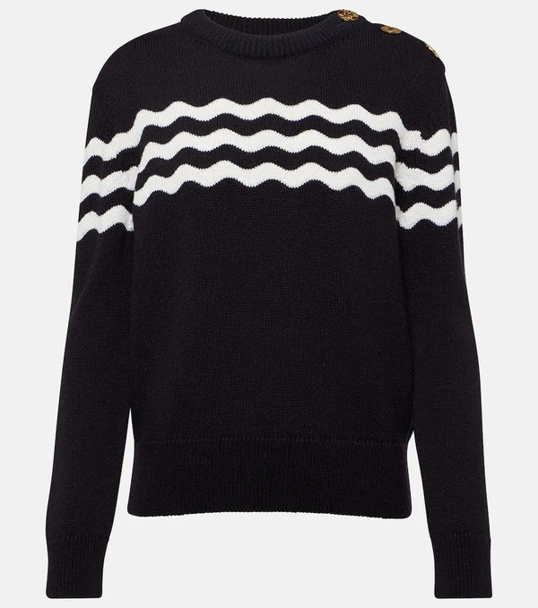 Patou Striped cotton and wool sweater | LYBSTORE