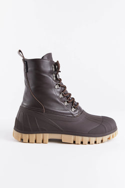 Stutterheim Patrol Boot Leather Coffee