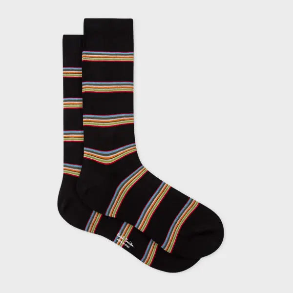 Paul Smith Black Block 'Signature Stripe' Socks | LYBSTORE