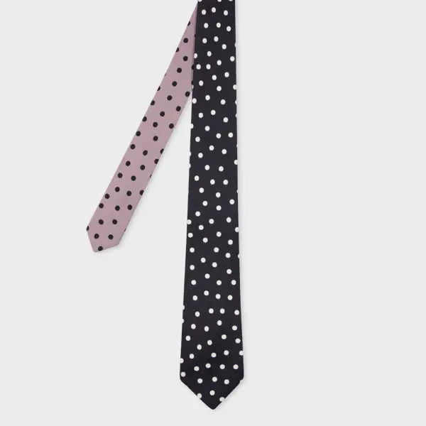 Paul Smith Black Blur Polka Dot Tie