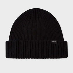 Paul Smith Black Cashmere-Blend Beanie Hat