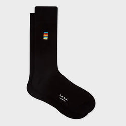 Paul Smith Black Embroidered 'Signature Stripe' Socks