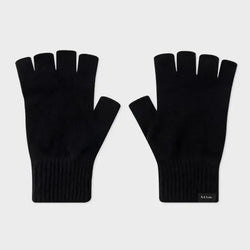 Paul Smith Black Fingerless Cashmere-Blend Gloves