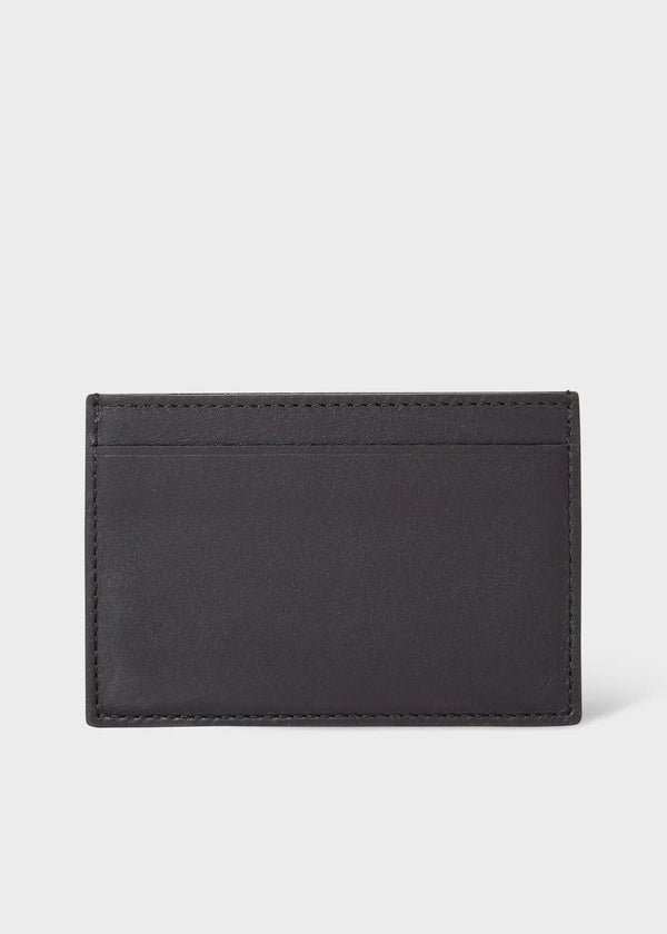 Paul Smith Black Leather Monogrammed Credit Card Holder | LYBSTORE