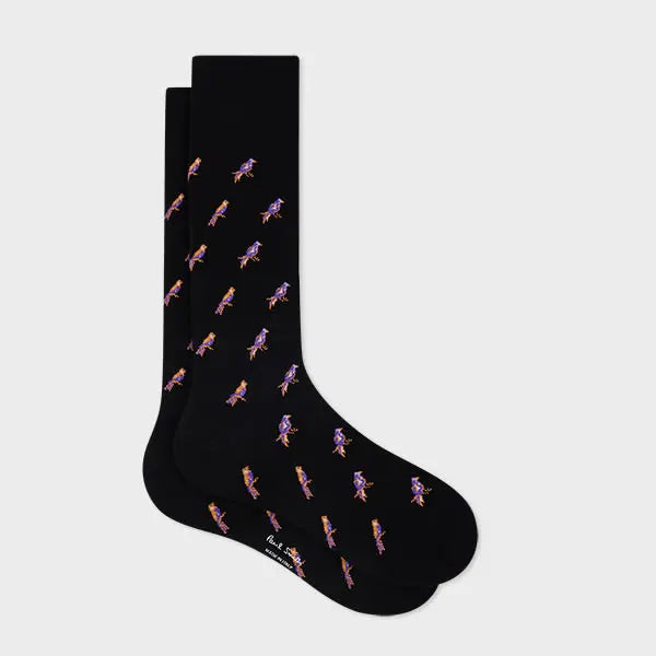 Paul Smith Black 'Little Birds' Socks | LYBSTORE