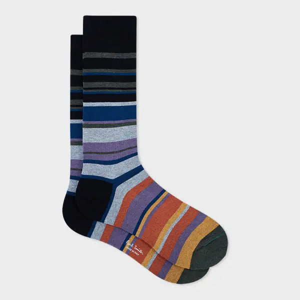 Paul Smith Black Mixed Stripe Socks