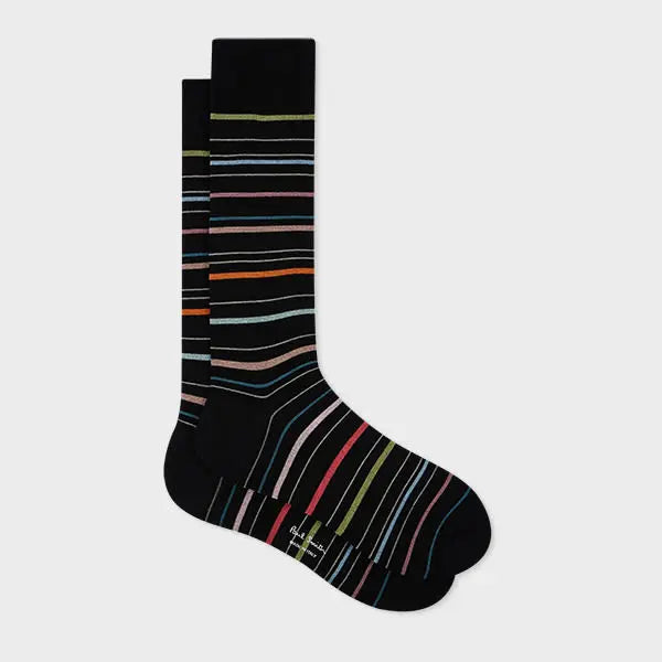 Paul Smith Black 'Pencil Stripe' Socks | LYBSTORE