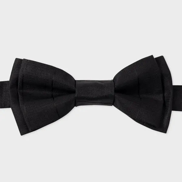 Paul Smith Black Pre-Tied Silk Tonal Stripe Bow Tie | LYBSTORE