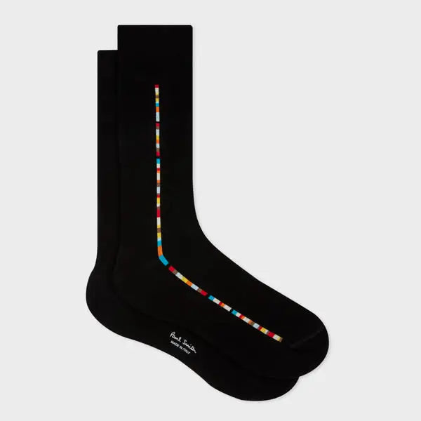 Paul Smith Black 'Signature Stripe' Central Trim Socks | LYBSTORE