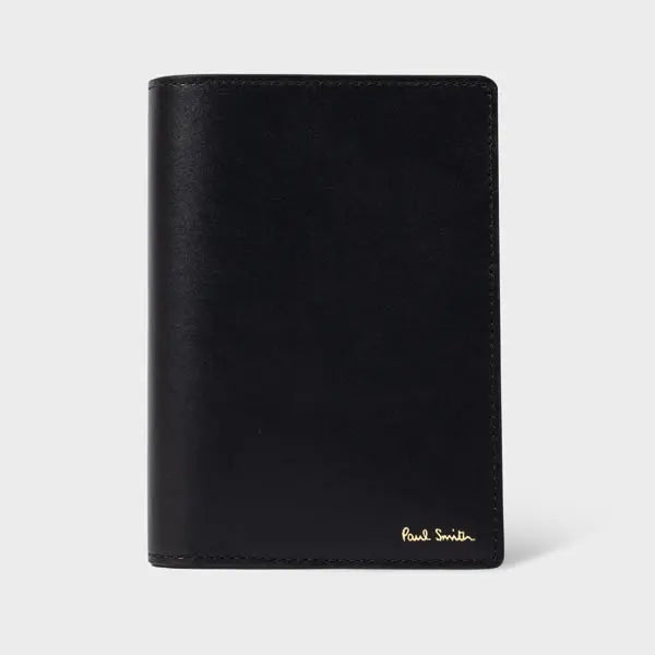 Paul Smith Black 'Signature Stripe' Interior Leather Passport Cover | LYBSTORE