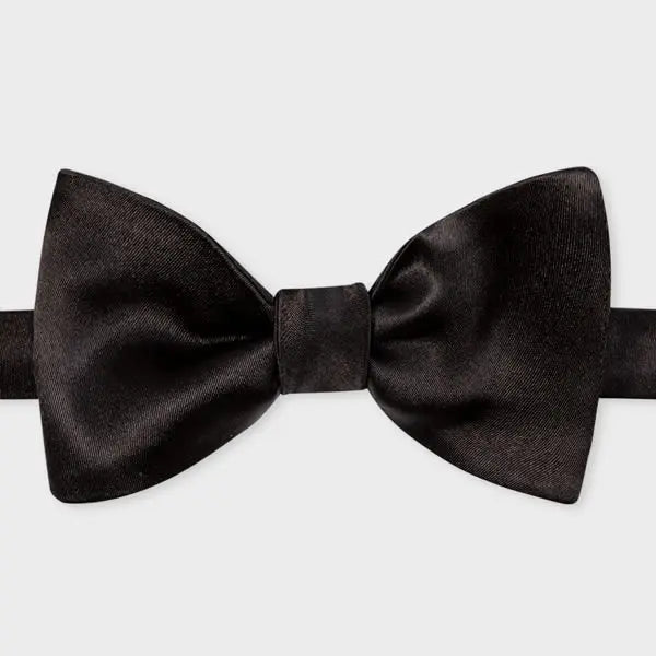 Paul Smith Black Silk Satin Self-Tie Bow Tie | LYBSTORE