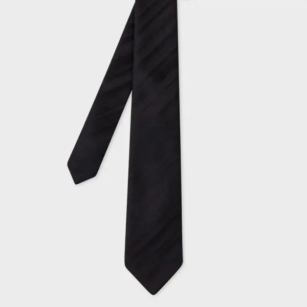 Paul Smith Black Wool 'Shadow Stripe' Tie | LYBSTORE