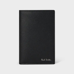 Paul Smith Black 'Mini Stripe' Leather Credit Card Wallet