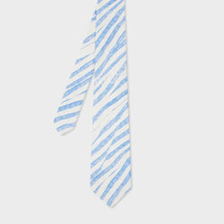 Paul Smith Blue Crayon Stripe Silk Tie