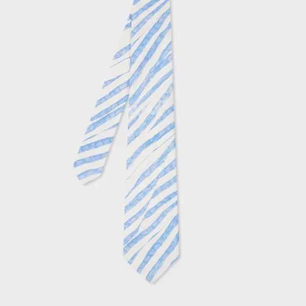 Paul Smith Blue Crayon Stripe Silk Tie