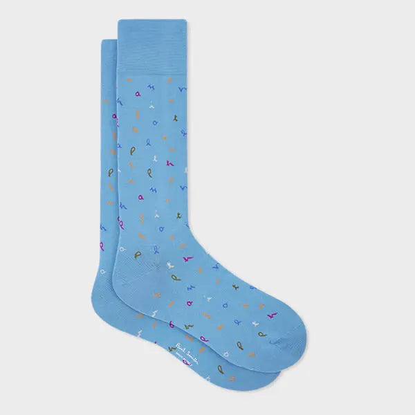 Paul Smith Blue 'Letters' Socks