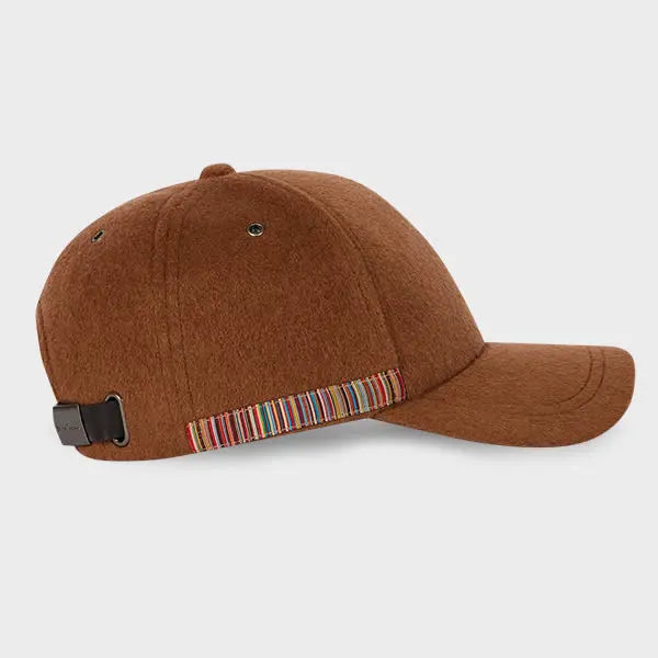 Paul Smith Brown 'Signature Stripe' Trim Wool Cap | LYBSTORE