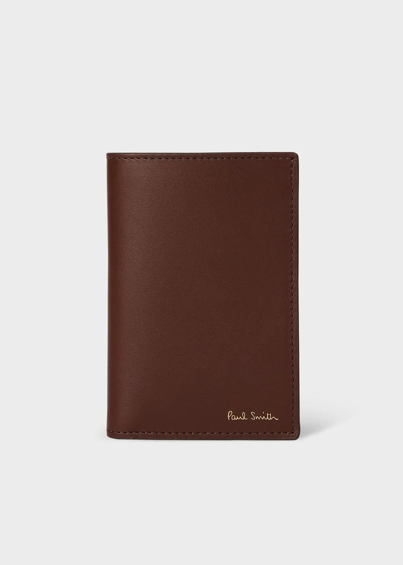 Paul Smith Brown 'Signature Stripe' Interior Credit Card Wallet