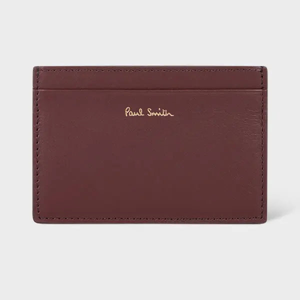 Paul Smith Burgundy 'Signature Stripe' Leather Card Holder Red | LYBSTORE