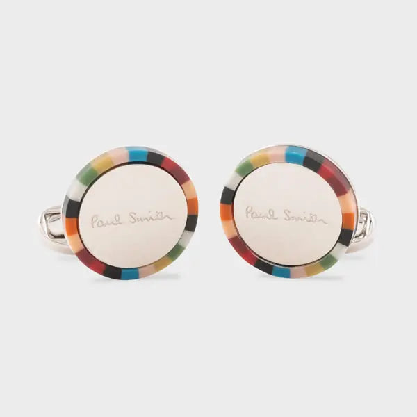 Paul Smith Circle 'Signature Stripe' Cufflinks Multicolour | LYBSTORE