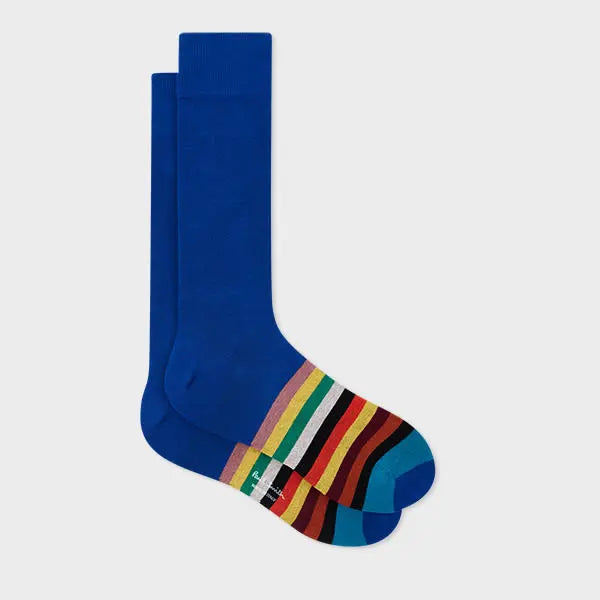 Paul Smith Cobalt Blue Stripe Tipping Socks