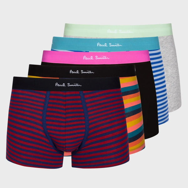 Paul Smith Colour Band 'Artist Stripe' Mixed Boxer Briefs Five Pack Multicolour | LYBSTORE