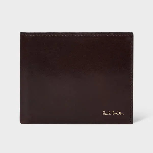 Paul Smith Dark Brown Compact Billfold Leather Wallet