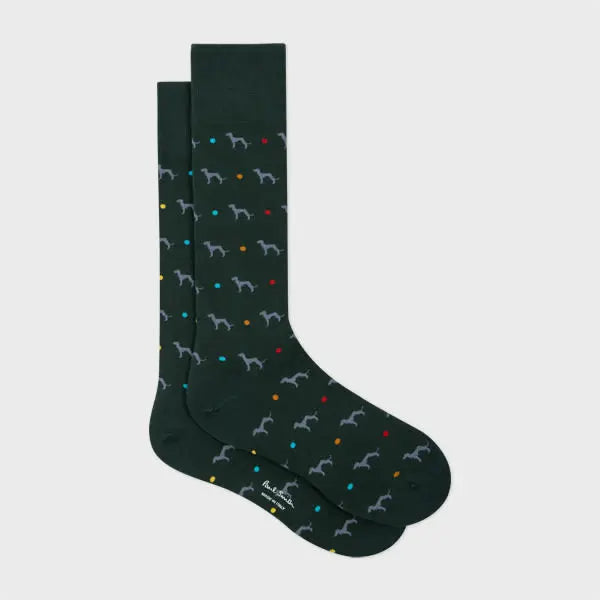 Paul Smith Dark Green Cotton-Blend 'Whippet' Socks | LYBSTORE