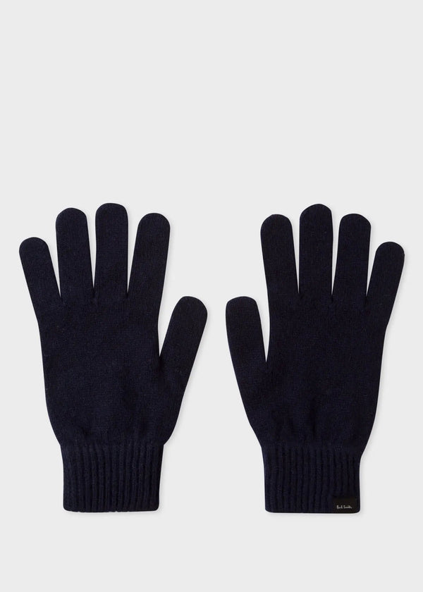 Paul Smith Dark Navy Cashmere-Blend Gloves Blue | LYBSTORE