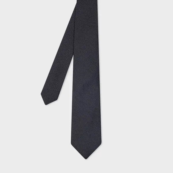 Paul Smith Dark Navy Mini Dot Silk Tie Blue | LYBSTORE