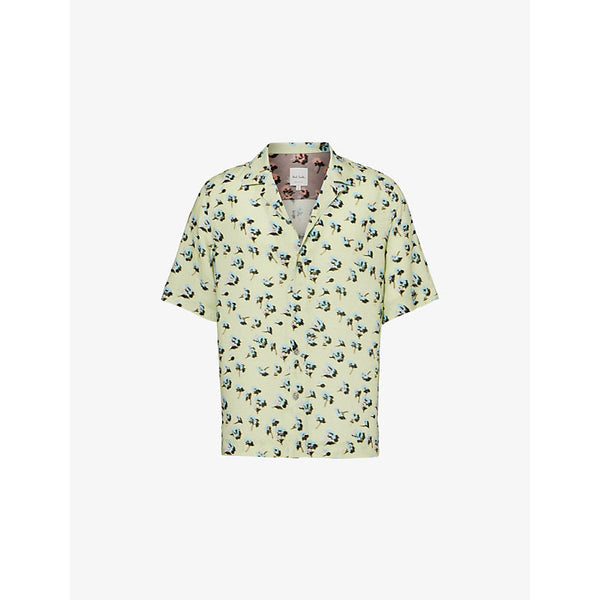 Paul Smith Flower-print short-sleeves regular-fit woven-blend shirt