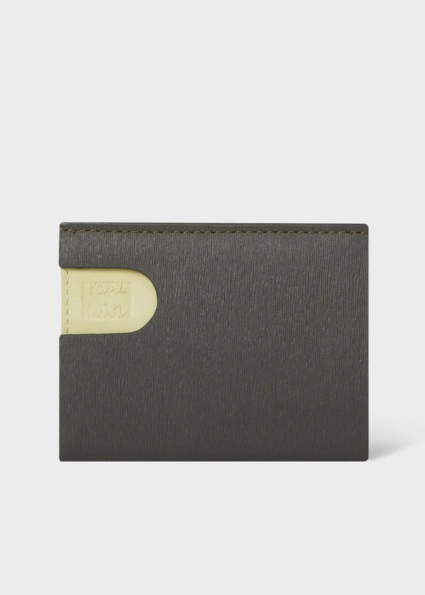 Paul Smith Green and Yellow Pop Up Card Holder Brown | LYBSTORE