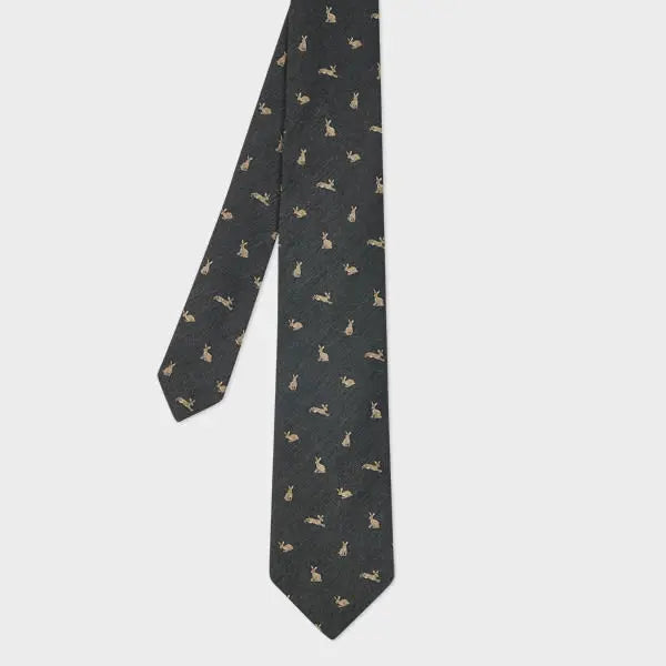 Paul Smith Grey 'Rabbit' Silk-Wool Tie | LYBSTORE