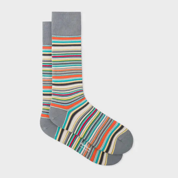 Paul Smith Grey 'Signature Stripe' Socks | LYBSTORE