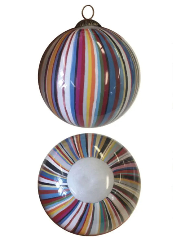 Paul Smith Hand-Painted 'Signature Stripe' Glass Bauble Multicolour | LYBSTORE