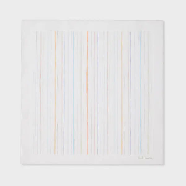 Paul Smith Ivory 'Pencil Stripe' Pocket Square White | LYBSTORE