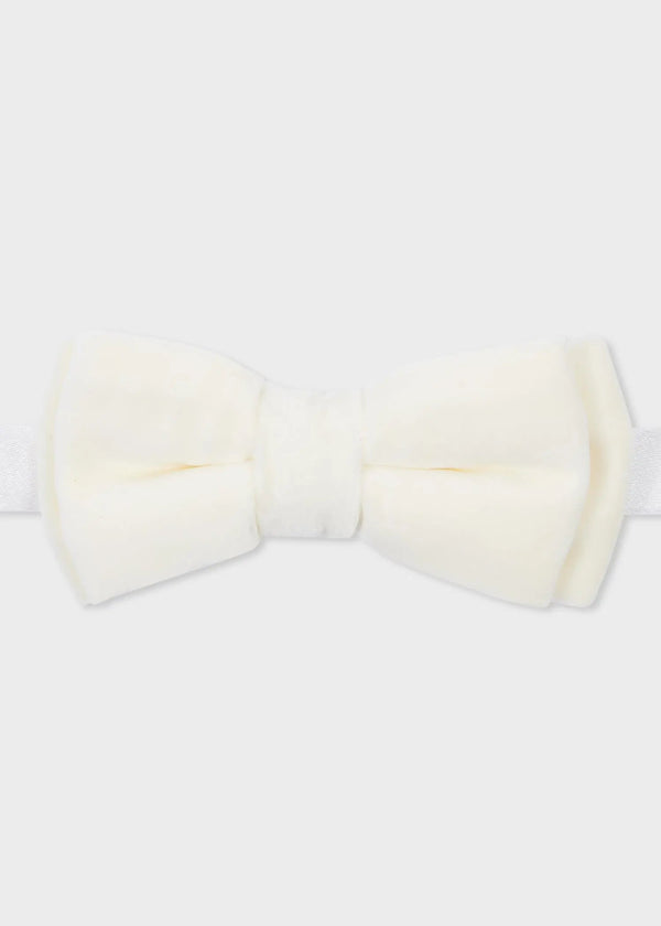 Paul Smith Ivory Velvet Pre-Tied Bow Tie White | LYBSTORE