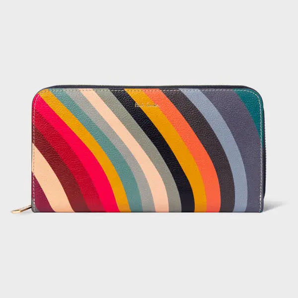 Paul Smith Large 'Swirl' Leather Zip-Around Purse Multicolour | LYBSTORE