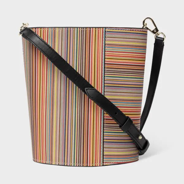 Paul Smith Leather 'Signature Stripe' Bucket Bag Multicolour | LYBSTORE